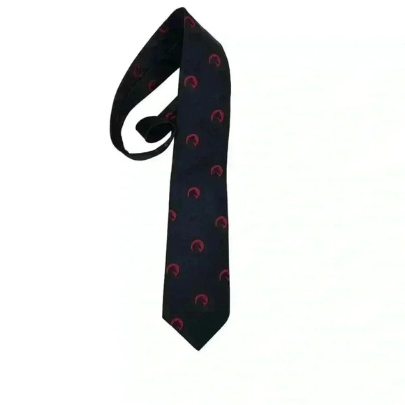Vintage 1970s Vogue Club Horse Themed Blue Necktie Men's Rare - Picture 5 of 7